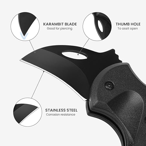 FUNBRO Small Pocket Knife Gift for Men, Keychain Box Cutter with 1.34inch… - Image 4