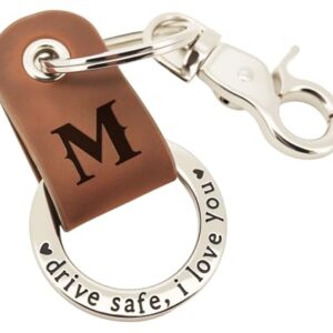 Japrex Embossed Leather Keychain, Personalized Keychain For Him, Engrave with Name Initial,…