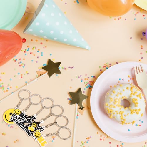 Quelay 24 Pcs One Happy Dude Keychains 1st Birthday Gift Smile Face… - Image 5