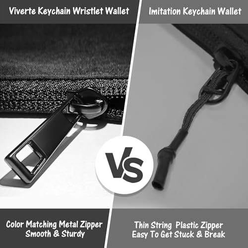 Viverte Mini Zip Around Keychain Wristlet Wallets Small Portable Dual Pounch Wristlet… - Image 5