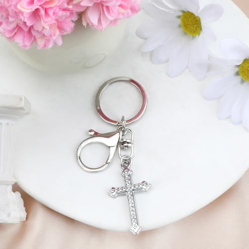 Cross Keychain for Women Rhinestone Keycharm Bling Cross Keychains Sparkling Christian Keycharms… - Image 3