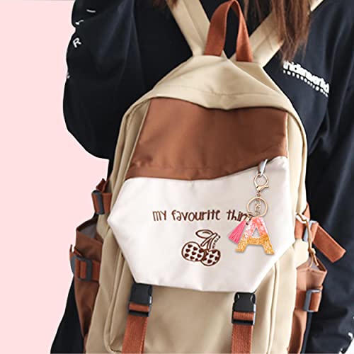 Suweibuke Cute Pink Key Chains for Women Girls, Initial Letter Keychains with… - Image 6