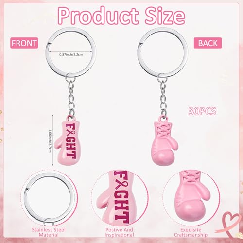Sitroasho 30PCS Breast Cancer Awareness Keychains for Women - Image 2