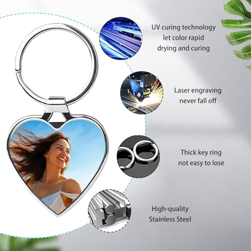 KBPTM Custom Keychain with Picture Personalized Engraving Photo Text Keychains Customized Key… - Image 3