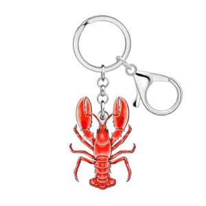 NEWEI Acrylic Cute Red Lobster Keychain Car Keys Wallet Key Rings Accessories…