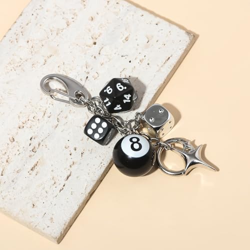 SORGERLY 8 Ball Dice Charm Keychain - Image 8