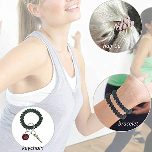 BIHRTC Pack of 6 Wrist Keychain Spiral Stretchable Plastic Coil Wrist Key… - Image 3