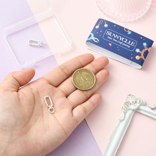 SUNNYCLUE 1 Box 2Pcs 925 Sterling Silver Key Chain Rings Oval Keychain… - Image 4