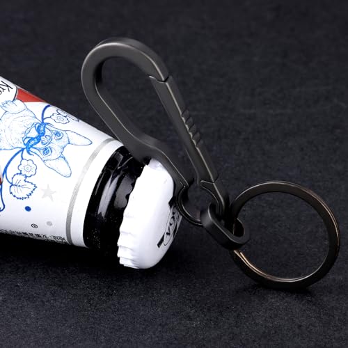 Ouligay Titanium Carabiner Keychain Clip Titanium Key Chain Bottle Opener Keychain Heavy… - Image 5