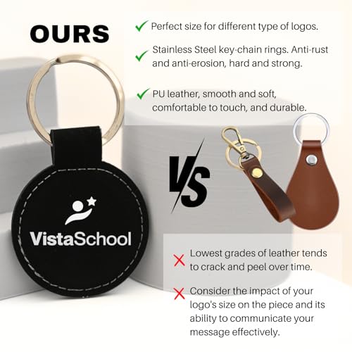 Custom logo leather keychain, Promotional items with your logo, Realtor supplies, Realtor… - Image 3