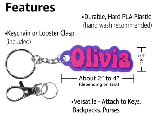 Custom Keychain Multiple Fonts, Hard Plastic Personalized Key Chain, Customized Name Text… - Image 8