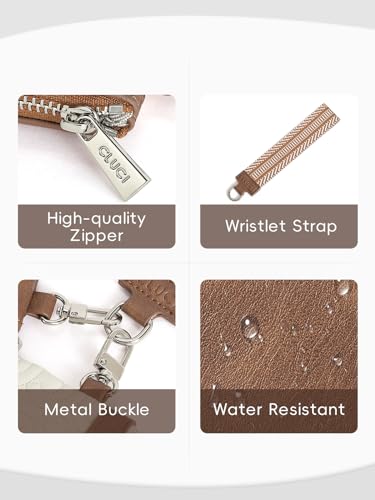 CLUCI Keychain Wallet for Women PU Leather Coin Purse Detachable Dual Pouch… - Image 5