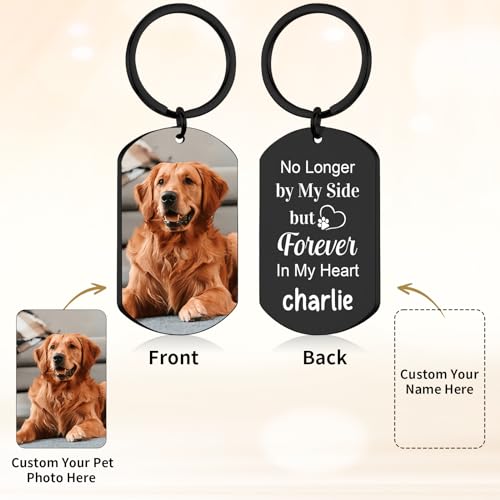 Pet Memorial Gifts, Personalized Pet Photo Keychain, Custom Pet Memorial Keychains, Pets… - Image 3