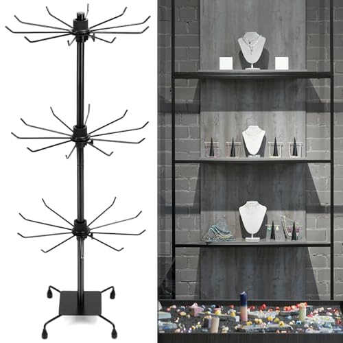 QWORK Rotating Jewelry Display Stand with Hooks - Image 8