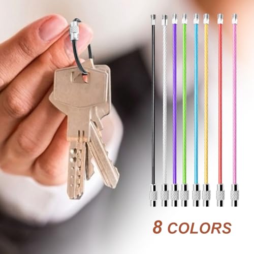 ManTangSun 12 Pack Keychain Flexible Rubber Key Ring Luggage Tag Cable Loops… - Image 2