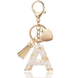 Alphabet Initial Letter Keychain, Butterfly Keychain Cute Resin, Initial Keychain to Backpack…
