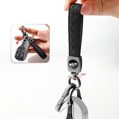 Gkeygo Carabiner Keychain, Universal Heavy Duty Woven Handmade Leather Key Chain, Car… - Image 4