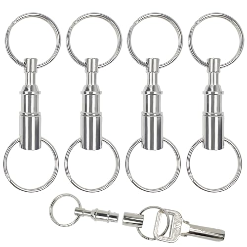 Tenalleys 4 Pack Quick Release Keychain Detachable Pull Apart Keychain Dual Pull…