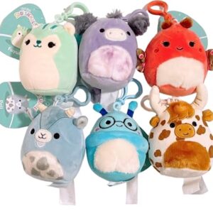 Squishmallows Kellytoy 3.5" Assorted Squad Clip On Keychain Mini Plush Doll (Set…
