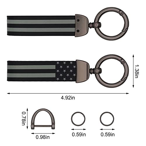 Elegananccy Black American USA Flag Car Keychain with Zinc Alloy Ring, Men… - Image 6