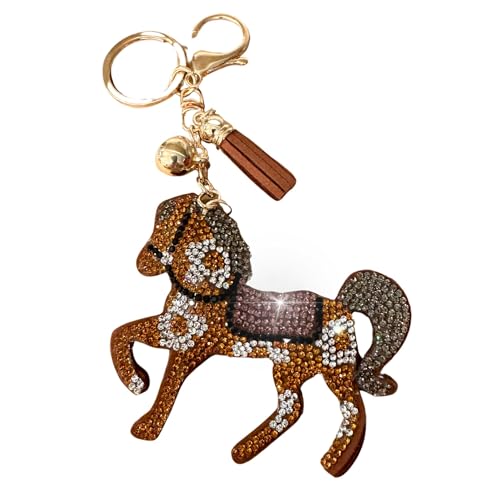Popfizzy Horse Keychain Accessories for Women and Girls, Rhinestone Backpack Key Chain,…