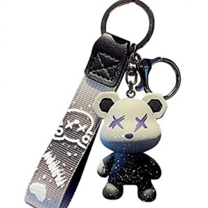 Xierdio Cute Bear Charms Cartoon Keychain, Fashion Bag Charms Pendant Wrist Lanyard,…