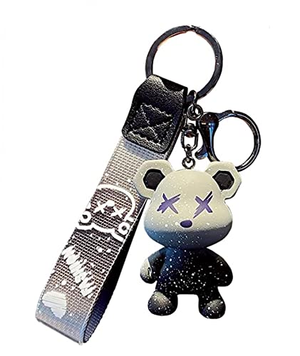 Xierdio Cute Bear Charms Cartoon Keychain, Fashion Bag Charms Pendant Wrist Lanyard,…