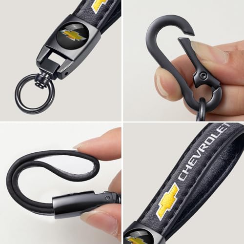 Xiconbao Genuine Leather Car Keychain for Chevy Colorado Equinox Malibu Tahoe Series… - Image 3