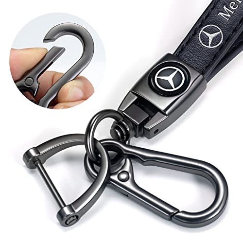 Sucoines Genuine Leather Car Keychain Keyring Accessories Compatible with Mercedes Benz Series… - Image 3