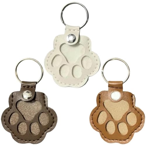 hzzsbu 3 Pcs Pet Hair Storage Keychain, Cat Paw Shaped Keychain, Pet…