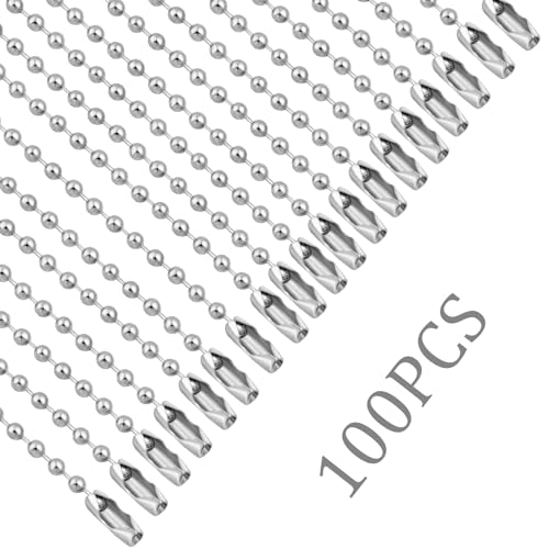 Lemonkey 100Pcs Ball Beads Chain Bulk, Silver Keychain Rings, 4 Inch Dog… - Image 5