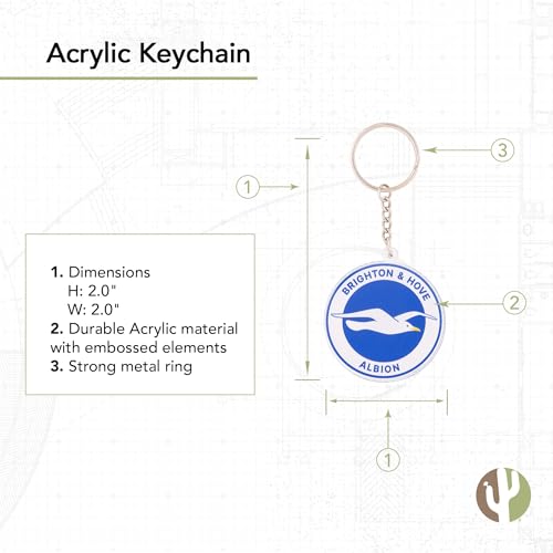 Desert Cactus Brighton & Hove Albion FC Keychain LBHAFC Seagulls Club Soccer… - Image 2