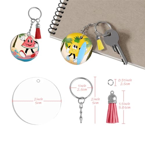 RAINFLOW 120PCS Clear Acrylic Keychain Making Kit - Image 4
