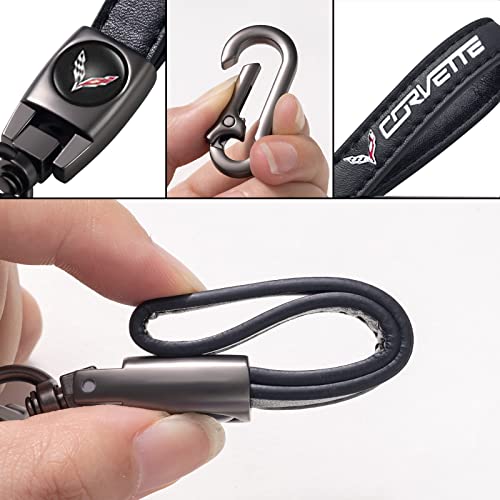 Uijtylj Genuine Leather Car Keychain Fit for Corvette C1 C2 C3 C4… - Image 3