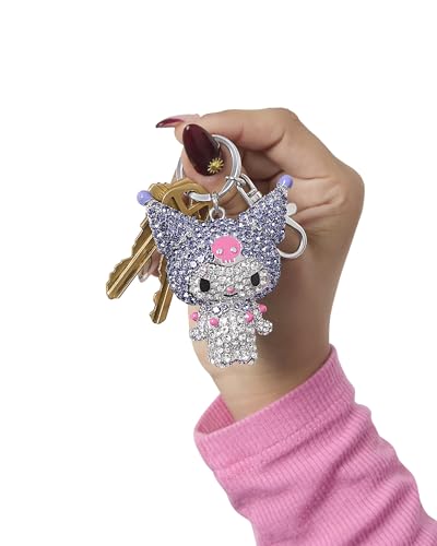 Sanrio Kuromi Keychain Official License, White and Purple Pave Crystal Kuromi Charm… - Image 5