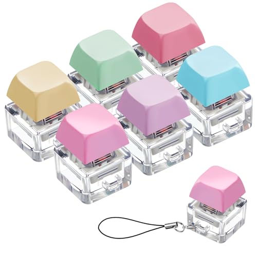 Taiyin 6 Pcs Keyboard Fidget Toy Fidget Clicker Keyboard Keychain Decompression Toys…