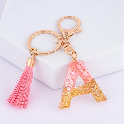 Suweibuke Cute Pink Key Chains for Women Girls, Initial Letter Keychains with… - Image 2