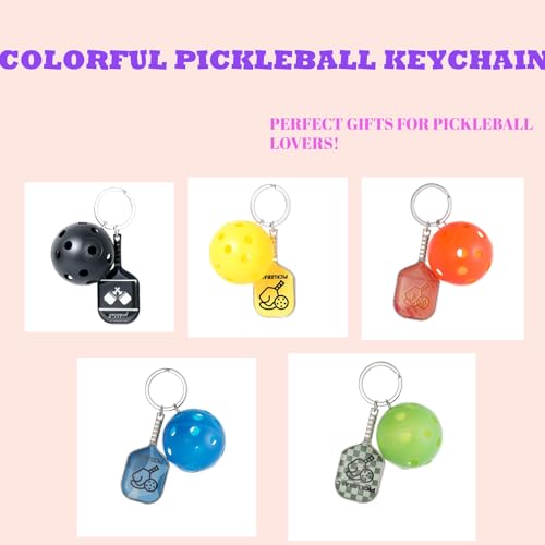Qomamount Pickleball Keychain,Mini Paddle and Pickleball Design Pickle Ornament,Gifts for Pickleball Lovers(Green) - Image 6