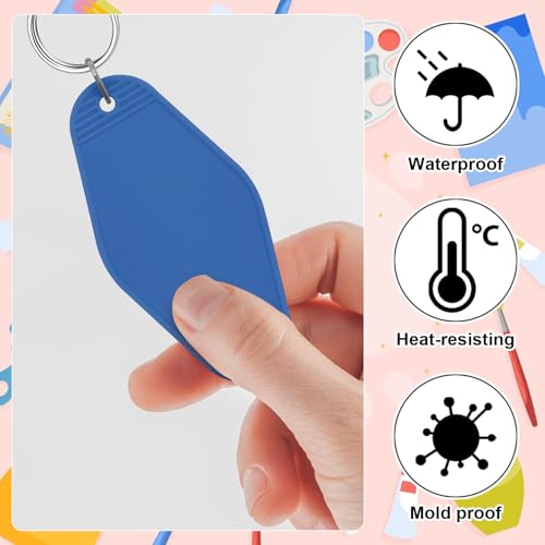 LOTMER 30 PCS Hotel Keychain Blank with Key Rings, 15 Colors Plastic… - Image 5