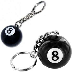 Weicoca Creative Number Eight Billiard Key Chain Pendant, 8 Ball Keychain Billiards…