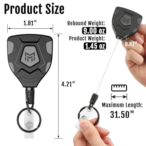 MNGARISTA Heavy Duty Retractable Keychain with Belt Clip, ID Badge Reel Key… - Image 3