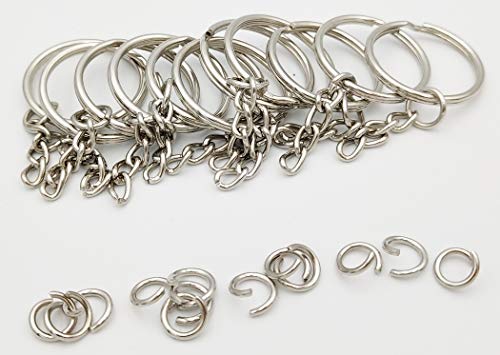 Key Ring with Chain and Open Jump Rings 1 inch, 50 Pack - Image 5