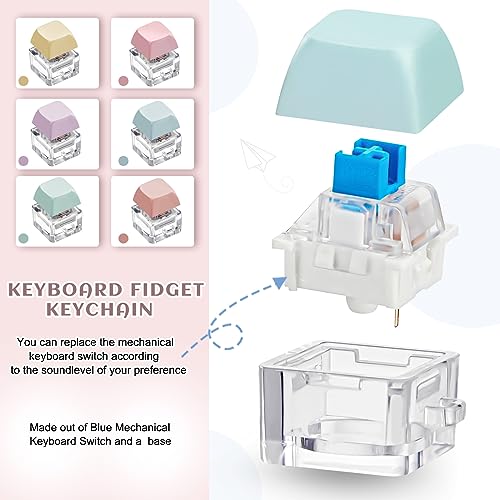 Taiyin 6 Pcs Keyboard Fidget Toy Fidget Clicker Keyboard Keychain Decompression Toys… - Image 4