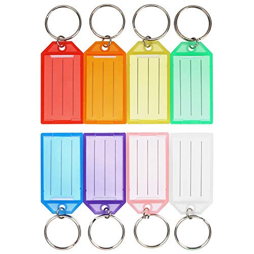Cuttte 16 Pack Plastic Key Tags, Key Labels with Ring and Label…