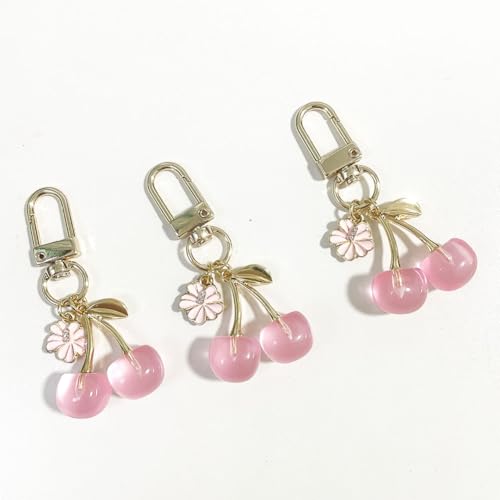 SWJEWEL Flower Keychain 3pcs Sakura Set Black White Pink Small Cherry Blossom… - Image 6