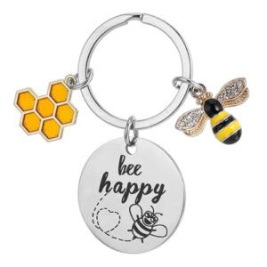 Bee Keyrings Inspirational Keyring Gifts Bee Charms, Mini Bee Keychain Honey Bee…