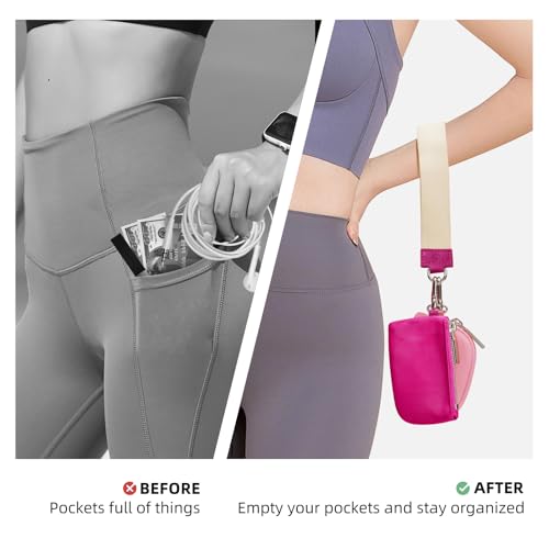 Keychain Wallet Mini Zip Around Wristlet Wallets for Women Detachable Dual Pouch… - Image 4