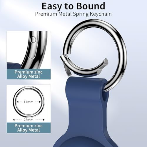 Compatible with AirTag Holder Case Keychain 4 Pack,Silicone Key Chain Ring Cases… - Image 4