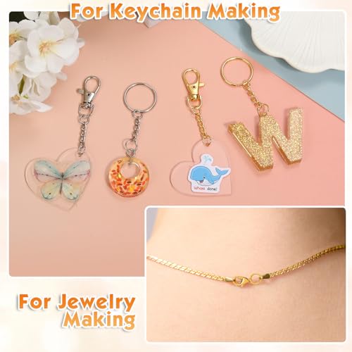 PAXCOO 990PCS Keychain Making Kit, Keychain Craft Supplies Including Key Chain Hooks,… - Image 2