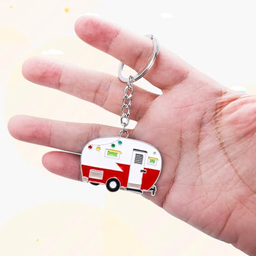 Grevosea 2 Pack Camper Keychain, Happy RV Camper Keyring Camper Accessories for… - Image 3